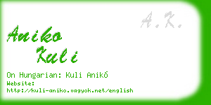 aniko kuli business card