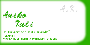 aniko kuli business card